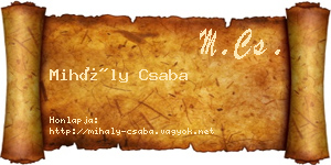Mihály Csaba névjegykártya