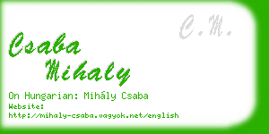 csaba mihaly business card