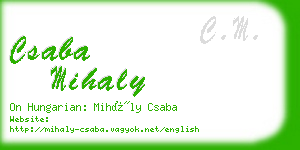 csaba mihaly business card
